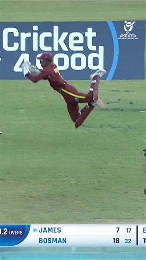 A superhuman effort from Jewel Andrew | U19 CWC 2026 A sensational diving catch from Jewel Andrew adds another wicket for the West Indies 🦸 Watch the #U19WorldCup LIVE, broadcast details 📺 https://www.icc-cricket.com/tournaments/u19-cricket-worldcup-2026/news/broadcast-details-for-icc-u19-men-s-cricket-world-cup | ICC - International Cricket Council