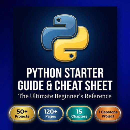 Python Handbook: 50  Coding Projects, Tech Interview Cheat Sheet (PDF Downloadable) - Etsy UK