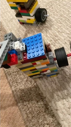 Lego one cylinder 2x2 piston engine with tiny propeller on it.