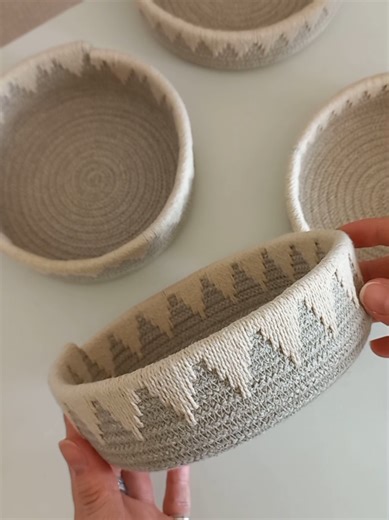 корзинки с вышивкой ❤️ #корзина #basket #шьюизшнура #корзинаизшнура