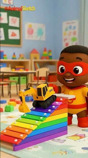 Learn Primary Colors With XYLOPHONE TOYS!🎶 #nurseryrhymes #kidssongs #cartoon