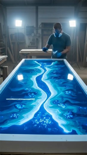 I Built a Glowing River Table That Lights Up in the Dark 🌊