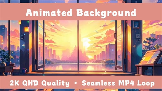 2K Vtuber Animated Background – Summer Sunset Cityscape (looping MP4) - Etsy