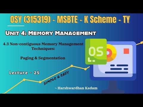 4.3 Non-contiguous Memory Management Techniques: Paging,Segmentation | Unit 4 OSY K Scheme TY MSBTE