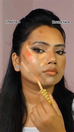Lifted face vs round face contour #makeupartist #contour #shortvideo #viral