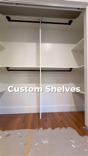Custom Closet Shelves for under $300. #construction #realestate #diy #homerenovation #entrepreneur #design #renovation #tools #interiordesign | Misha Panchishak