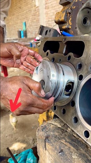 Powerful Bulldozer Engine Piston Installation! #shortsfeed #mechanic #machine #viral