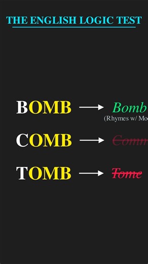 English makes NO sense (Proof) 🤯 Bomb vs Comb vs Tomb #Shorts
