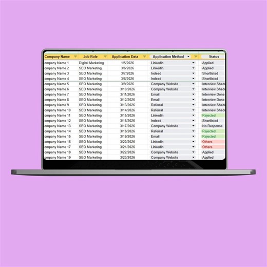 Job Application Tracker for Google Sheet | Interview, Follow-up & Response Tracking | Editable Instant Digital Download - Etsy