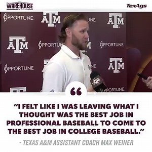 7.5K views · 299 reactions | The Arm Farm 欄  New Texas A&M pitching coach Max Weiner says the university's military history played a factor in him coming to Aggieland  #GigEm | TexAgs | Facebook