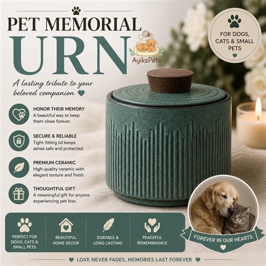 Pet Urn Small Ceramic Ashes Keepsake Dog Cat Memorial Urn - Etsy
