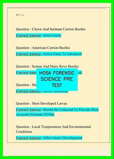HOSA FORENSIC SCIENCE PRE TEST video
