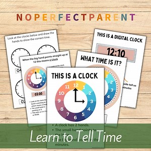 Clock Worksheets & Lessons for Children Printable to Teach Time Telling to Kids Printable Learn to Tell Time Homeschool Unit Clock Lessons - Etsy