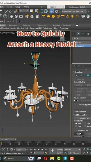 Attach Everything with Script in Seconds | 3ds Max #3dsmax #3d #3dtools #shortvideo