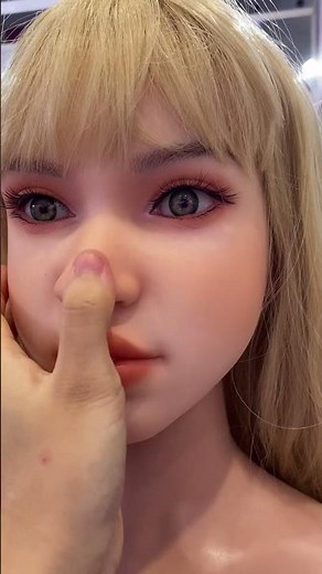 Soft Real Love Doll at the Expo | Golden Hair, Brown Eyes & Realistic Touch