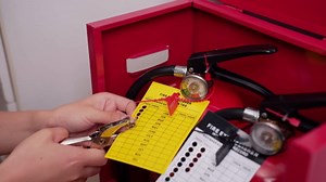 Chunful 101 Pieces Monthly Fire Extinguisher Inspection Tags 2025 to 2028 Maintenance Tags Plastic Tamper Seals Numbered Security with Handheld Hole Puncher(White)