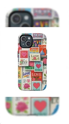 Vintage Romantic Love Stamp iPhone Case | Tough Protection + MagSafe