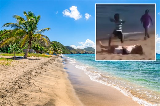 ‘Karen’ causes outrage at holiday hotspot for protesting local kids using beach