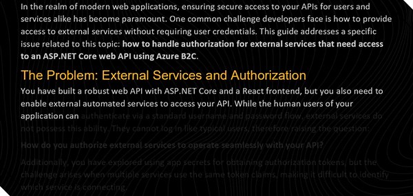 Authorization to Web API for External Services using Azure B2C