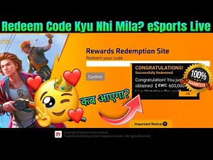 FF Redeem Code eSports Live Stream? 🥺 | How to Use Redeem Code In Free Fire | redeem Code Ewc FF Max