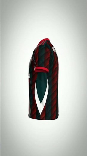 Red & Green Striped Football Jersey Design Custom Soccer Jersey Mockup Modern Sports Kit