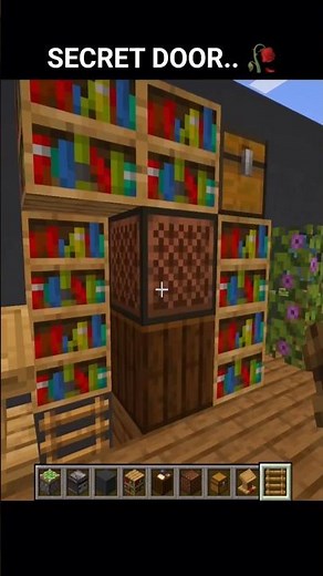 This Bookshelf Is a Secret Door 😮 | Minecraft #mctutorial #shortsminecraft #secretdoors