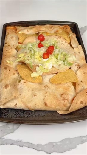 Easy sheet pan crunchwrap dinner