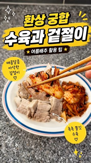 [역대급 수육] 여름 배추는 '이것' 넣어 절이세요. 환상의 궁합 수육과 겉절이. 주말에 해드셔보세요 #레시피 #수육 #겉절이 #주말요리 #고기요리 #황금레시피