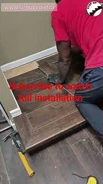 Install vinyl plank flooring on a landing with a complex nosing