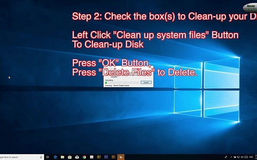 Windows 10 Running the Disk Clean-up Utility