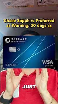 ⚠️ Chase Sapphire Preferred holders: you have 30 DAYS.