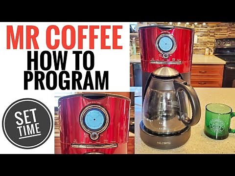 HOW TO SET DELAY BREW & TIME Mr. Coffee 12 Cup Programmable Red Coffee Maker BVMC-VMX36WM