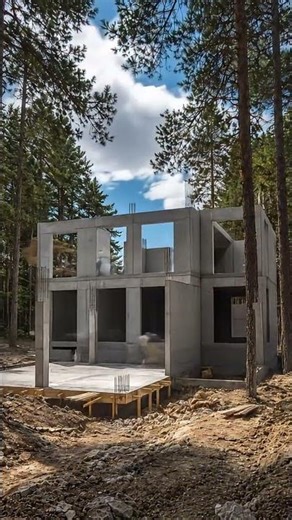 From Forest Ground To Luxury Glass Villa #constructiontimelapse #construction