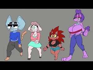 Clara has some colorful friends! (Walk cycle test animation)