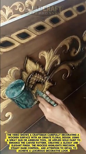 Luxury Wood Gold Finishing Craft #WoodArt #GoldFinish #DIYDecor