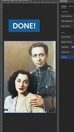 How to COLORIZE Your Black and White Images in SECONDS with Photoshop! #shorts