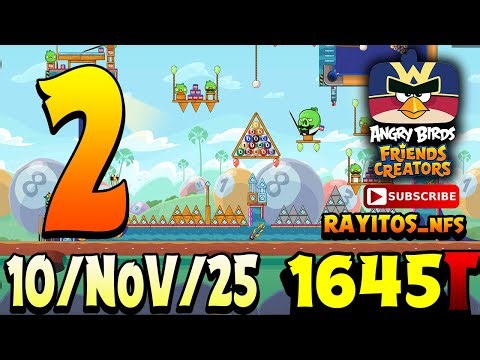 Angry Birds Friends Level 2 Tournament 1645 Highscore POWER-UP walkthrough