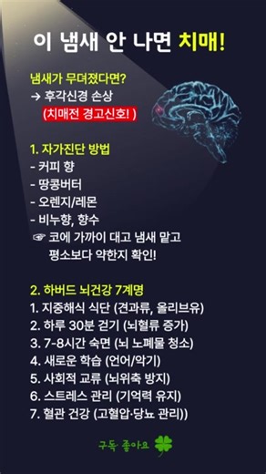 이 냄새 안난다면 지매! 지매 자가진단 방법 & 치매 예방법