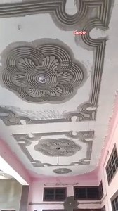 Cement flower Ceiling Design for old house #POPDesign #ceiling #cementpop #plusminus Savir Cement Art | Savir Cement Art