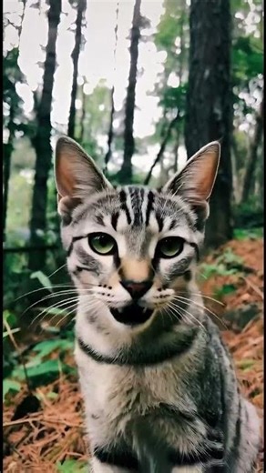 Cat’s Peaceful Walk in the Forest 🐾🌲 #cat