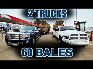 Hauling Large Square Bales with the Intern