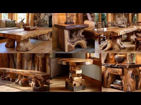 Natural Wood Sculpture Furniture Ideas for Rustic Homes