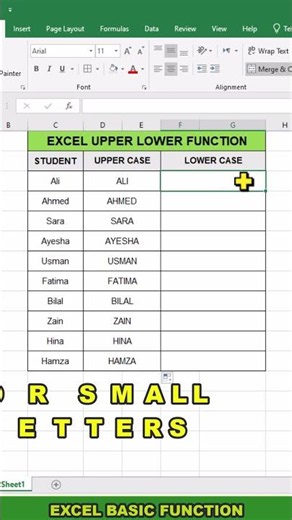 Learn Excel UPPER & LOWER Function #Shorts