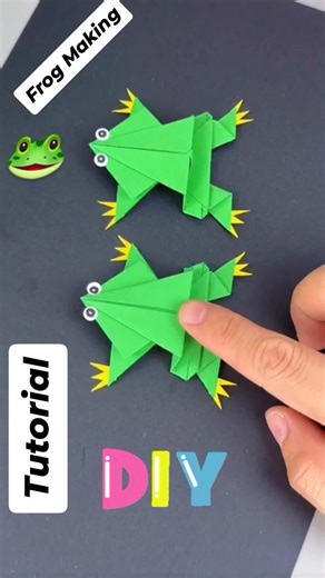Lavi Agrawal on Instagram: "Make origami Frog with your kids 🐸 and have a hopping competition #diytutorial #froglove #easytomake #origamipaper #instagood #kidslovingit❤️ #competition #learningthroughplay"