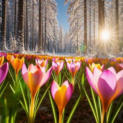 Snowdrops to Daffodils | Magical Forest Time-Lapse Animated with Grok Imagine #shortfilm #nature