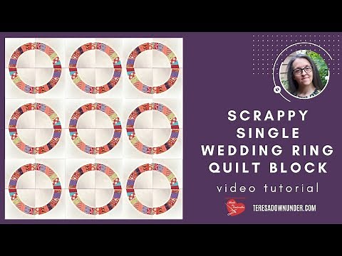 Single wedding ring quilt block video tutorial