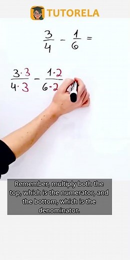 Solve 3/4 - 1/6: Step-by-Step Fraction Equation #Math #SimpleFractions #OperationsWithFractions