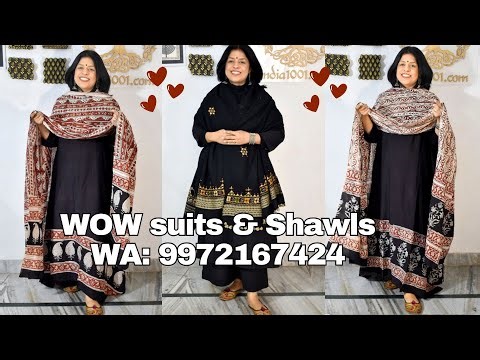 Vanaspati Muslin suit & Woolen Shawls.WA 9972167424 by India1001