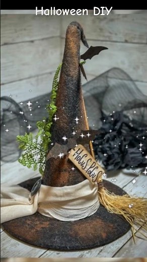 Primitive Witch Hat for Halloween DIY#halloweendiy #halloweendiys #primitive