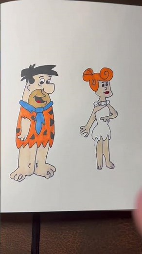 Drawing Wilma flintstone with Fred